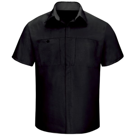WORKWEAR OUTFITTERS Men's Short Sleeve Perform Plus Shop Shirt w/ Oilblok Tech Black/Charcoal, 4XL SY42BC-SS-4XL